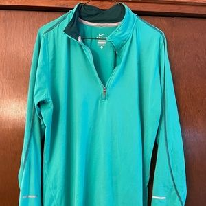 Nike dry-fit bright teal long sleeve shirt